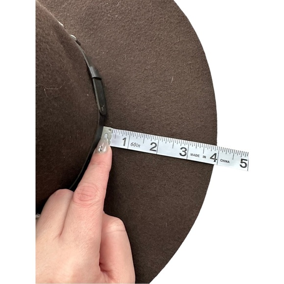 Scala Collezione Southwestern Wide Brim Wool Hat Oval Concho Trim Brown One Size - Picture 8 of 12